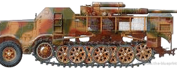 Tank Sd.Kfz. 9 Famo 8.8cm Fkak - drawings, dimensions, figures