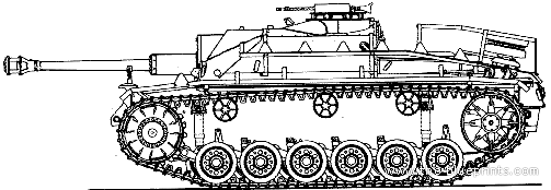Танк Sd. Kfz. 142-1 StuG 40 Ausf.G - чертежи, габариты, рисунки