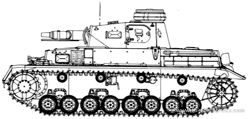 Tank Sd. Kfz. 161 Pz.Kpfw.IV Ausf.E - drawings, dimensions, figures