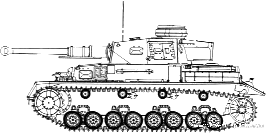 Танк Sd. Kfz. 161 Pz.Kpfw.IV Ausf.F2 - чертежи, габариты, рисунки