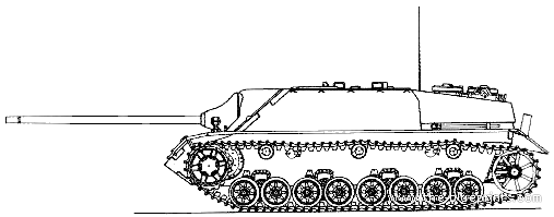 Танк Sd. Kfz. 162 Jagdpamzer IV - чертежи, габариты, рисунки