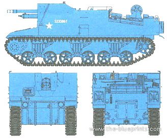 Tank Sexton II 25pdr - drawings, dimensions, figures