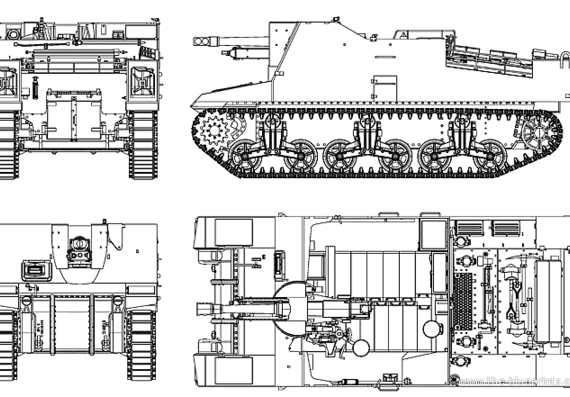 Tank Sexton II 25pdr SPG - drawings, dimensions, figures