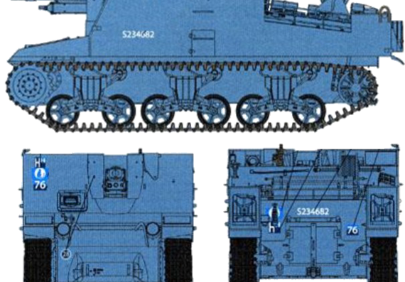 Tank Sexton II SPG - drawings, dimensions, figures