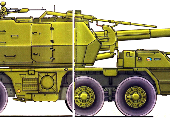 Танк ShKH vz.77 DANA 152mm - чертежи, габариты, рисунки