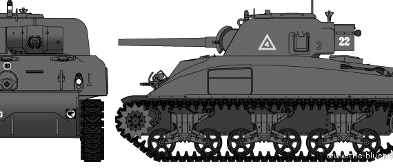 Танк Sherman II - чертежи, габариты, рисунки