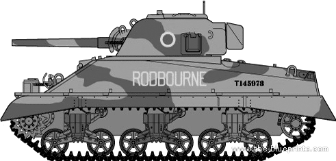 Танк Sherman III - чертежи, габариты, рисунки