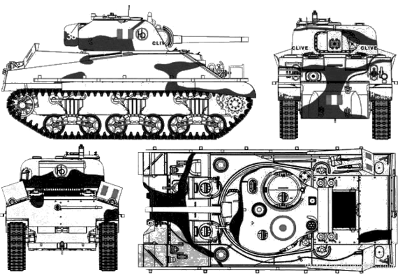 Tank Sherman Mk.III - drawings, dimensions, pictures
