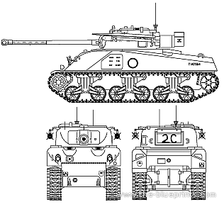 Танк Sherman Mk.Vc Firefly Typhoon - чертежи, габариты, рисунки