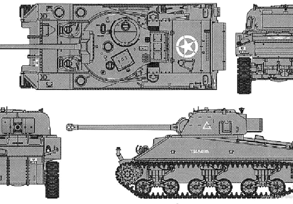 Танк Sherman VC Firefly - чертежи, габариты, рисунки