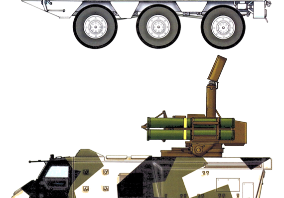 Tank Sisu 6x6 HMTV - drawings, dimensions, figures