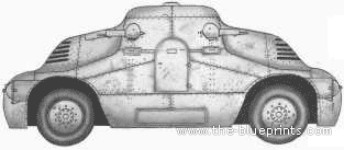 Tank Skoda PA-2 Armored Car Turtle - drawings, dimensions, pictures