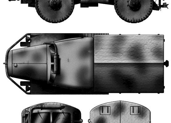 Skoda RSO tank - drawings, dimensions, figures