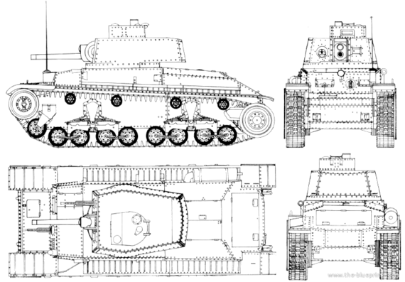 Skoda T-12 tank - drawings, dimensions, figures
