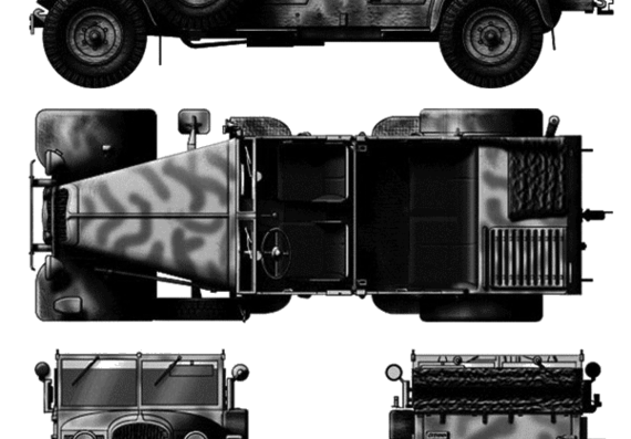 Танк Skoda Type 952 Kubelwagen - чертежи, габариты, рисунки