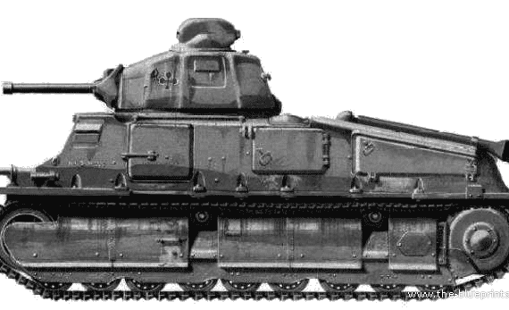 Tank Somua S-35 (France) - drawings, dimensions, pictures