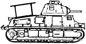 Танк Somua S35 PC Light Tank - чертежи, габариты, рисунки