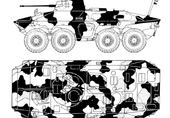 Tank SpPz 2 Luchs A2 - drawings, dimensions, figures