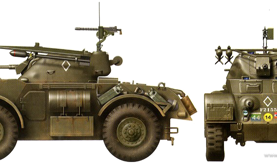 Танк Staghound T17E1 Mk.I - чертежи, габариты, рисунки