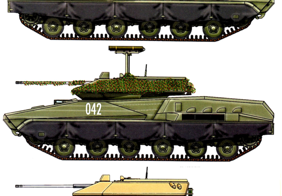 Stalker 2T tank - drawings, dimensions, figures