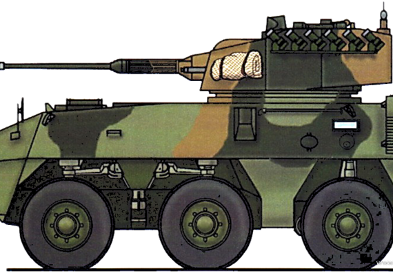 Танк Steyr-Daimler-Puch Pandur 6x6 AFV - чертежи, габариты, рисунки