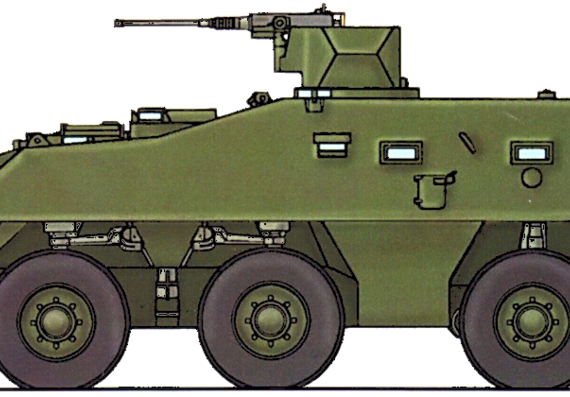 Танк Steyr-Daimler-Puch Pandur 6x6 APC - чертежи, габариты, рисунки
