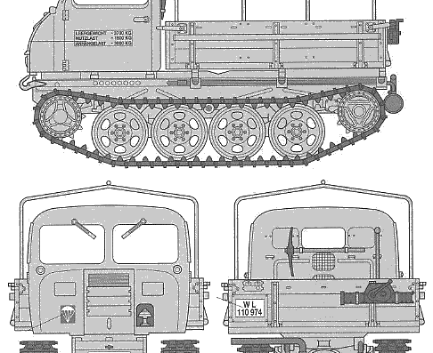 Танк Steyr RSO 01 02 - чертежи, габариты, рисунки