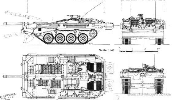 Танк Stridsvagn 103 Chars - чертежи, габариты, рисунки