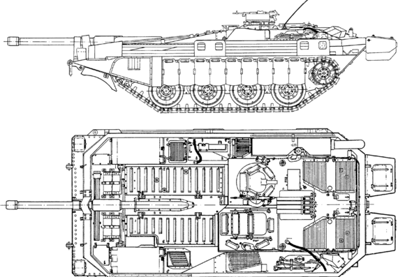 Танк Strv-103 - чертежи, габариты, рисунки