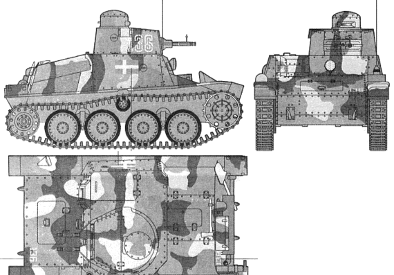 Танк Strv.m-37 - чертежи, габариты, рисунки