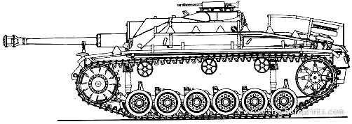 Tank StuG.40 Ausf.G - drawings, dimensions, figures