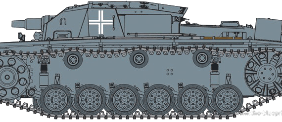 Tank StuG.III Ausf.A - drawings, dimensions, figures