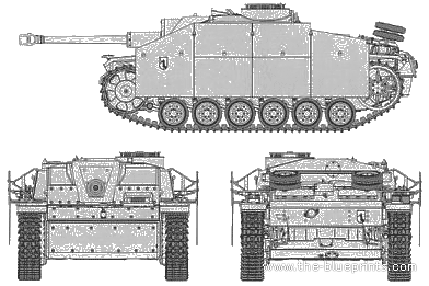 Танк StuG.III Ausf.G - чертежи, габариты, рисунки