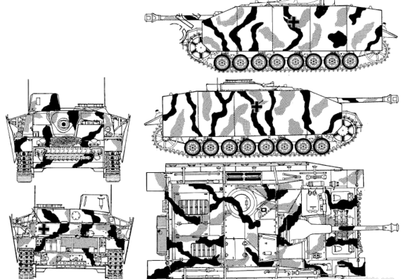 Tank StuG.IV - drawings, dimensions, figures
