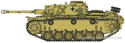 Танк StuG III Ausf.G - чертежи, габариты, рисунки