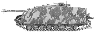 Танк StuG IV (1945) - чертежи, габариты, рисунки