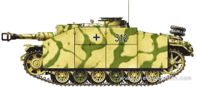 Tank StuH.42 - drawings, dimensions, figures