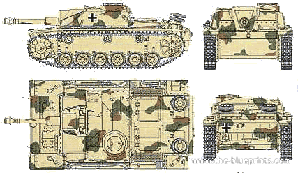 Танк StuH.42 Ausf.G 10.5cm - чертежи, габариты, рисунки