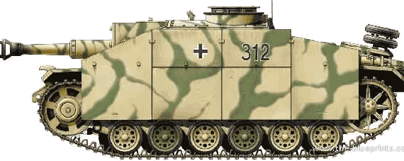 Tank StuH 42 - drawings, dimensions, pictures