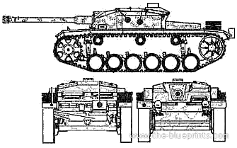 Tank Stug.III Ausf.F - drawings, dimensions, figures