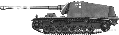 Танк Sturer Emil 128mm SPG - чертежи, габариты, рисунки