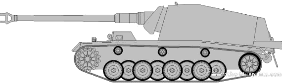 Танк Sturer Emil Panzerjager - чертежи, габариты, рисунки