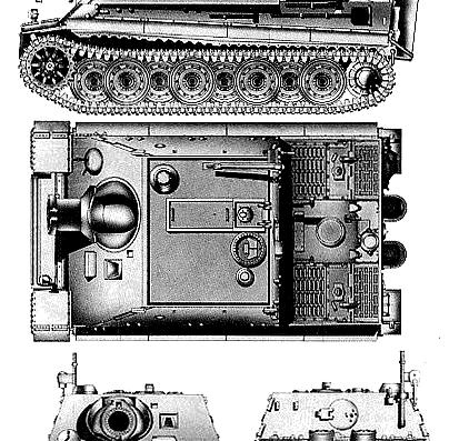Tank Sturm Tiger - drawings, dimensions, pictures