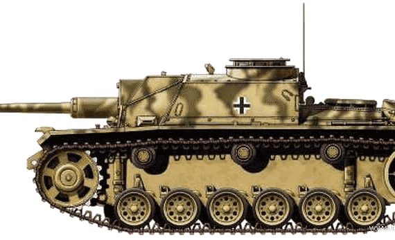 Tank Sturmgeschutz III - drawings, dimensions, pictures