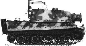 Танк Sturmmorser Tiger - чертежи, габариты, рисунки