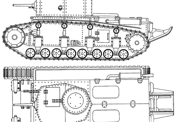 Tank T-12 - drawings, dimensions, figures