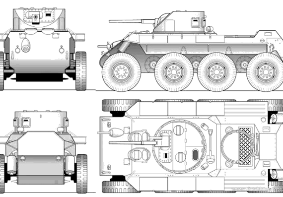 Танк T-13 Armoured Car - чертежи, габариты, рисунки