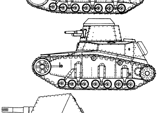 T-18M tank - drawings, dimensions, figures