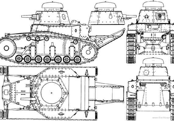 Танк T-18 40 - чертежи, габариты, рисунки