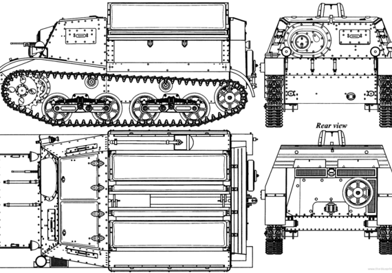 T-20 Komsomolets tank - drawings, dimensions, figures